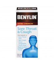 Benylin Extra Strength Sore Throat & Cough Syrup - 100 mL